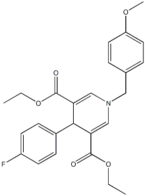 diethyl 4-(4-fluorophenyl)-1-(4-methoxybenzyl)-1,4-dihydropyridine-3,5-dicarboxylate Struktur