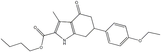 butyl 6-(4-ethoxyphenyl)-3-methyl-4-oxo-4,5,6,7-tetrahydro-1H-indole-2-carboxylate Struktur