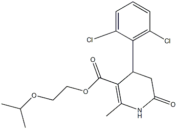 2-isopropoxyethyl 4-(2,6-dichlorophenyl)-2-methyl-6-oxo-1,4,5,6-tetrahydropyridine-3-carboxylate Struktur