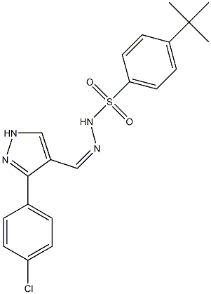 (Z)-4-(tert-butyl)-N'-((3-(4-chlorophenyl)-1H-pyrazol-4-yl)methylene)benzenesulfonohydrazide Struktur