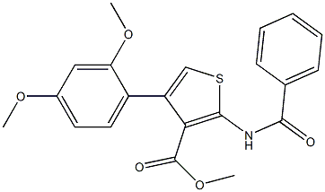 methyl 2-benzamido-4-(2,4-dimethoxyphenyl)thiophene-3-carboxylate Struktur