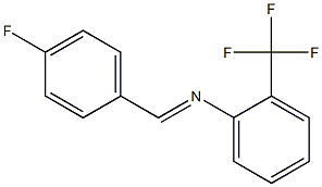 (E)-N-(4-fluorobenzylidene)-2-(trifluoromethyl)aniline Struktur