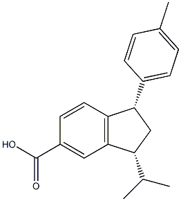 (1S,3R)-3-isopropyl-1-p-tolyl-2,3-dihydro-1H-indene-5-carboxylic acid Struktur