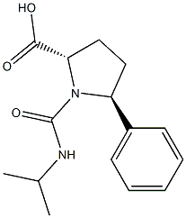 (2S,5S)-1-(isopropylcarbamoyl)-5-phenylpyrrolidine-2-carboxylic acid Struktur