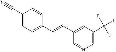 (E)-4-(2-(5-(trifluoromethyl)pyridin-3-yl)vinyl)benzonitrile Struktur