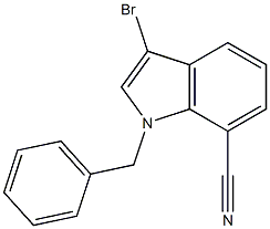 1-benzyl-3-bromo-1H-indole-7-carbonitrile Struktur