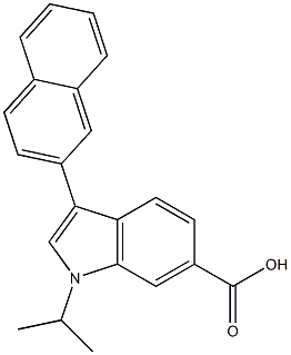 1-isopropyl-3-(naphthalen-2-yl)-1H-indole-6-carboxylic acid Struktur