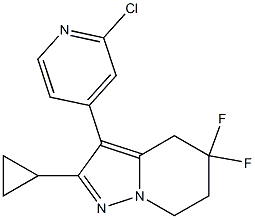 3-(2-chloropyridin-4-yl)-2-cyclopropyl-5,5-difluoro-4,5,6,7-tetrahydropyrazolo[1,5-a]pyridine Struktur