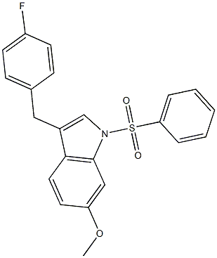 3-(4-fluorobenzyl)-6-methoxy-1-(phenylsulfonyl)-1H-indole Struktur