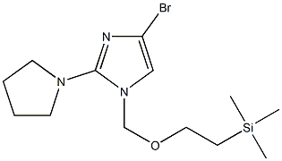 4-bromo-2-(pyrrolidin-1-yl)-1-((2-(trimethylsilyl)ethoxy)methyl)-1H-imidazole Struktur