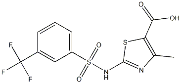 4-methyl-2-(3-(trifluoromethyl)phenylsulfonamido)thiazole-5-carboxylic acid Struktur