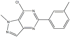 7-chloro-1-methyl-5-m-tolyl-1H-pyrazolo[4,3-d]pyrimidine Struktur