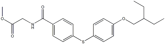 methyl 2-(4-(4-(2-ethylbutoxy)phenylthio)benzamido)acetate Struktur