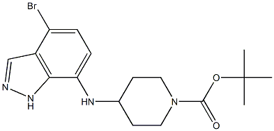 tert-butyl 4-(4-bromo-1H-indazol-7-ylamino)piperidine-1-carboxylate Struktur