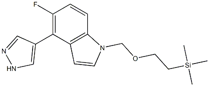 5-fluoro-4-(1H-pyrazol-4-yl)-1-((2-(trimethylsilyl)ethoxy)methyl)-1H-indole Struktur