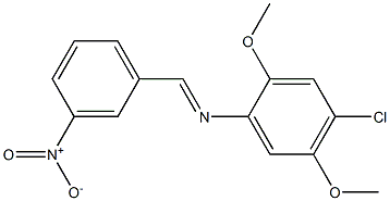 (E)-4-chloro-2,5-dimethoxy-N-(3-nitrobenzylidene)aniline Struktur