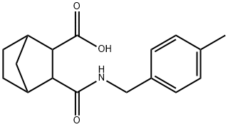 3-((4-methylbenzyl)carbamoyl)bicyclo[2.2.1]heptane-2-carboxylic acid Struktur