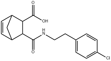 3-((4-chlorophenethyl)carbamoyl)bicyclo[2.2.1]hept-5-ene-2-carboxylic acid Struktur