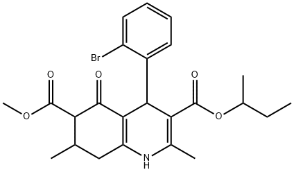 3-sec-butyl 6-methyl 4-(2-bromophenyl)-2,7-dimethyl-5-oxo-1,4,5,6,7,8-hexahydroquinoline-3,6-dicarboxylate Struktur