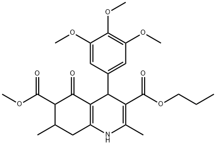 6-methyl 3-propyl 2,7-dimethyl-5-oxo-4-(3,4,5-trimethoxyphenyl)-1,4,5,6,7,8-hexahydroquinoline-3,6-dicarboxylate Struktur