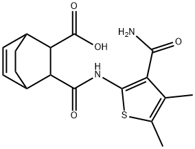 3-((3-carbamoyl-4,5-dimethylthiophen-2-yl)carbamoyl)bicyclo[2.2.2]oct-5-ene-2-carboxylic acid Struktur