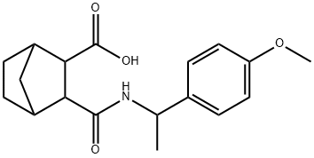 3-((1-(4-methoxyphenyl)ethyl)carbamoyl)bicyclo[2.2.1]heptane-2-carboxylic acid Struktur