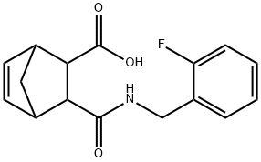 3-((2-fluorobenzyl)carbamoyl)bicyclo[2.2.1]hept-5-ene-2-carboxylic acid Struktur