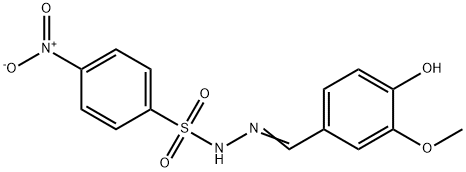 (E)-N'-(4-hydroxy-3-methoxybenzylidene)-4-nitrobenzenesulfonohydrazide Struktur