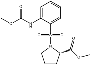 methyl 1-((2-((methoxycarbonyl)amino)phenyl)sulfonyl)pyrrolidine-2-carboxylate Struktur