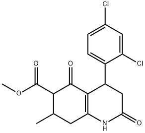 methyl 4-(2,4-dichlorophenyl)-7-methyl-2,5-dioxo-1,2,3,4,5,6,7,8-octahydroquinoline-6-carboxylate Struktur