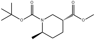 1-(tert-butyl) 3-methyl (3R,6R)-6-methylpiperidine-1,3-dicarboxylate Struktur