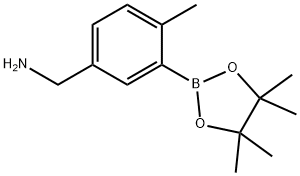 5-(Aminomethyl)-2-methylphenylboronic Acid Pinacol Ester Struktur