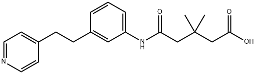 3,3-dimethyl-5-oxo-5-{3-[2-(4-pyridinyl)ethyl]anilino}pentanoic acid Struktur