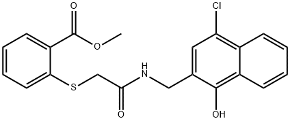 methyl 2-[(2-{[(4-chloro-1-hydroxy-2-naphthyl)methyl]amino}-2-oxoethyl)sulfanyl]benzoate Struktur