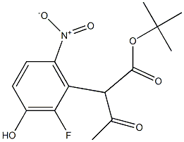 tert-butyl 2-(2-fluoro-3-hydroxy-6-nitrophenyl)-3-oxobutanoate Struktur