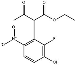 ethyl 2-(2-fluoro-3-hydroxy-6-nitrophenyl)-3-oxobutanoate Struktur