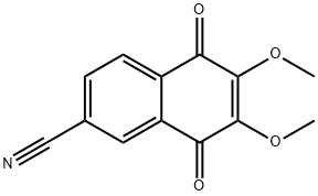 6,7-Dimethoxy-5,8-dioxo-5,8-dihydronaphthalene-2-carbonitrile Struktur