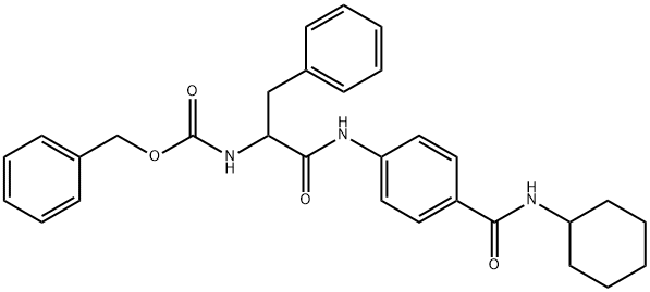 benzyl (1-((4-(cyclohexylcarbamoyl)phenyl)amino)-1-oxo-3-phenylpropan-2-yl)carbamate Struktur