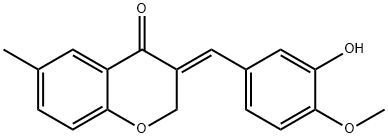 3-[1-(3-Hydroxy-4-methoxyphenyl)-meth-(E)-ylidene]-6-methyl-chroman-4-one Struktur