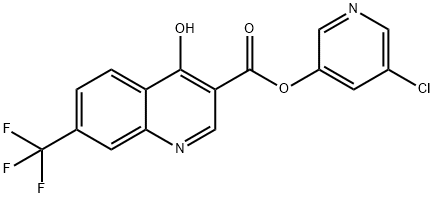 5-Chloropyridin-3-yl 4-hydroxy-7-(trifluoromethyl)quinoline-3-carboxylate Struktur