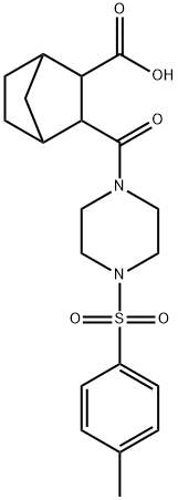 3-(4-tosylpiperazine-1-carbonyl)bicyclo[2.2.1]heptane-2-carboxylic acid Struktur