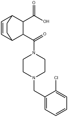 3-(4-(2-chlorobenzyl)piperazine-1-carbonyl)bicyclo[2.2.2]oct-5-ene-2-carboxylic acid Struktur