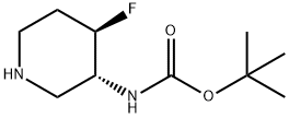 tert-butyl N-[(3R,4R)-4-fluoropiperidin-3-yl]carbamate Struktur