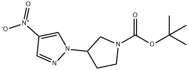 tert-butyl3-(4-nitro-1H-pyrazol-1-yl)pyrrolidine-1-carboxylate Struktur