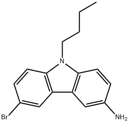 9H-Carbazol-3-amine, 6-bromo-9-butyl-
 Struktur