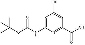 2-Pyridinecarboxylicacid,4-chloro-6-[[(1,1-dimethylethoxy)carbonyl]amino]- Struktur