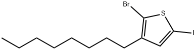 2-Bromo-5-iodo-3-n-octylthiophene (stabilized with Copper chip) Struktur