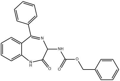 Carbamic acid, N-(2,3-dihydro-2-oxo-5-phenyl-1H-1,4-benzodiazepin-3-yl)-, phenylmethyl ester Struktur