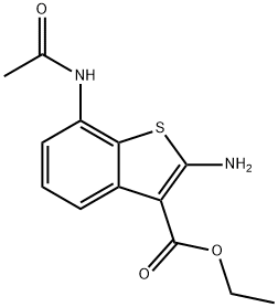 Ethyl 7-acetamido-2-aminobenzo[b]thiophene-3-carboxylate Struktur