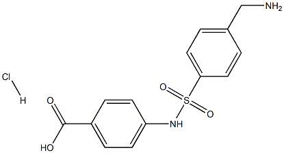 4-(4-(Aminomethyl)phenylsulfonamido)benzoic acid hydrochloride Struktur